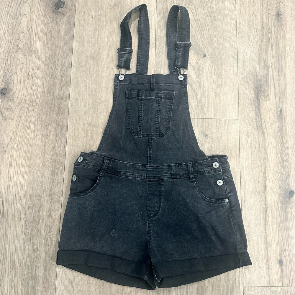 Women's Black Denim Overalls